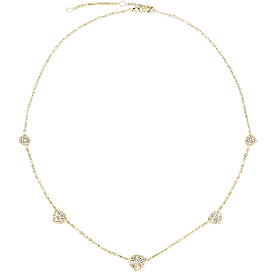 18K Yellow Gold 1.08 ct Diamond Pavé Necklace