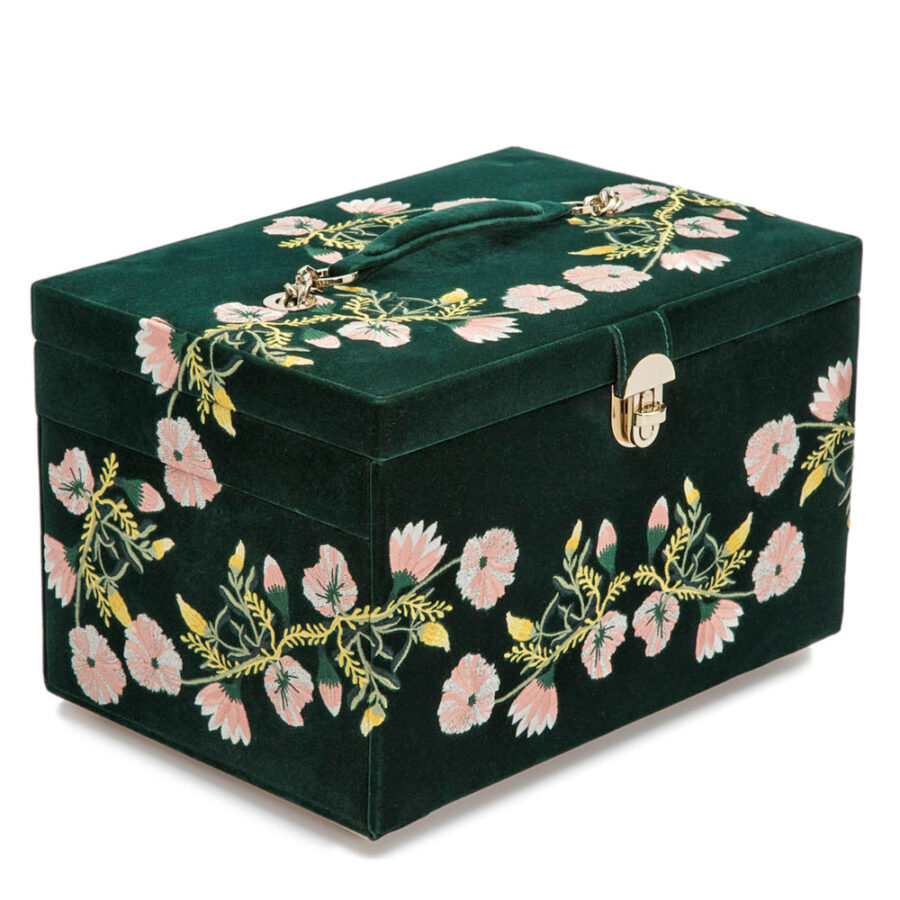 Zoe Large Jewellery Box Forest Green