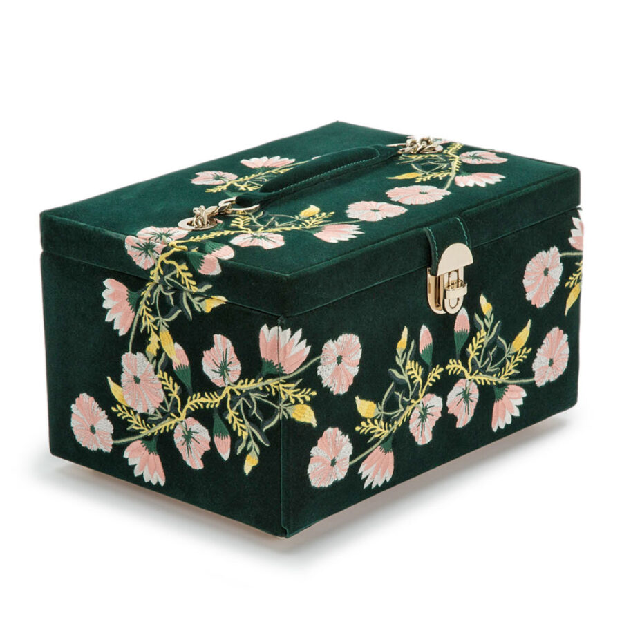 Zoe Medium Jewellery Box Forest Green
